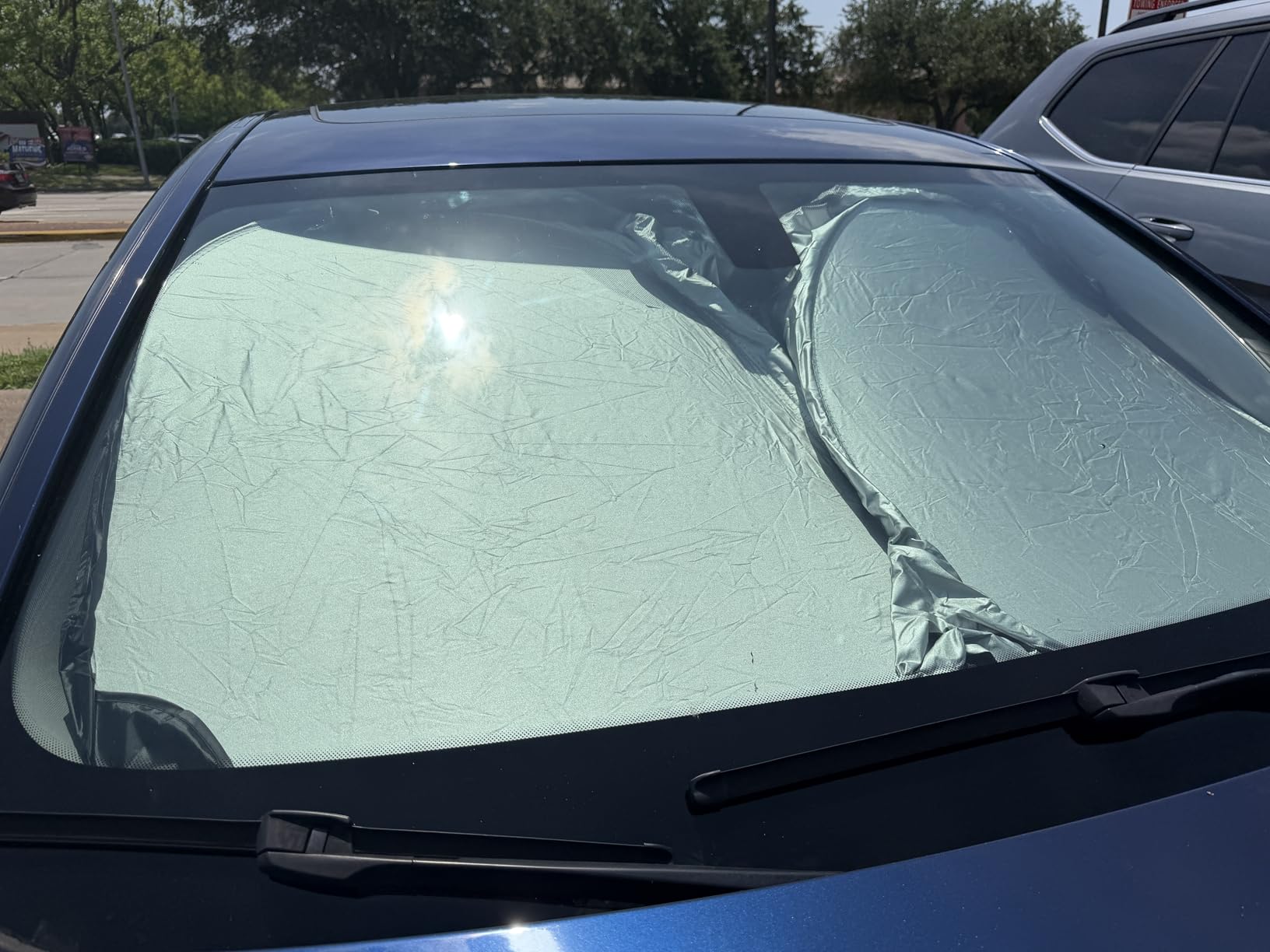 SINGARO 300T Universal Car Windshield Sun Shade, Foldable Reflective for Windshield & Window Shades with Overlapping Design, Car Interior Accessories (58