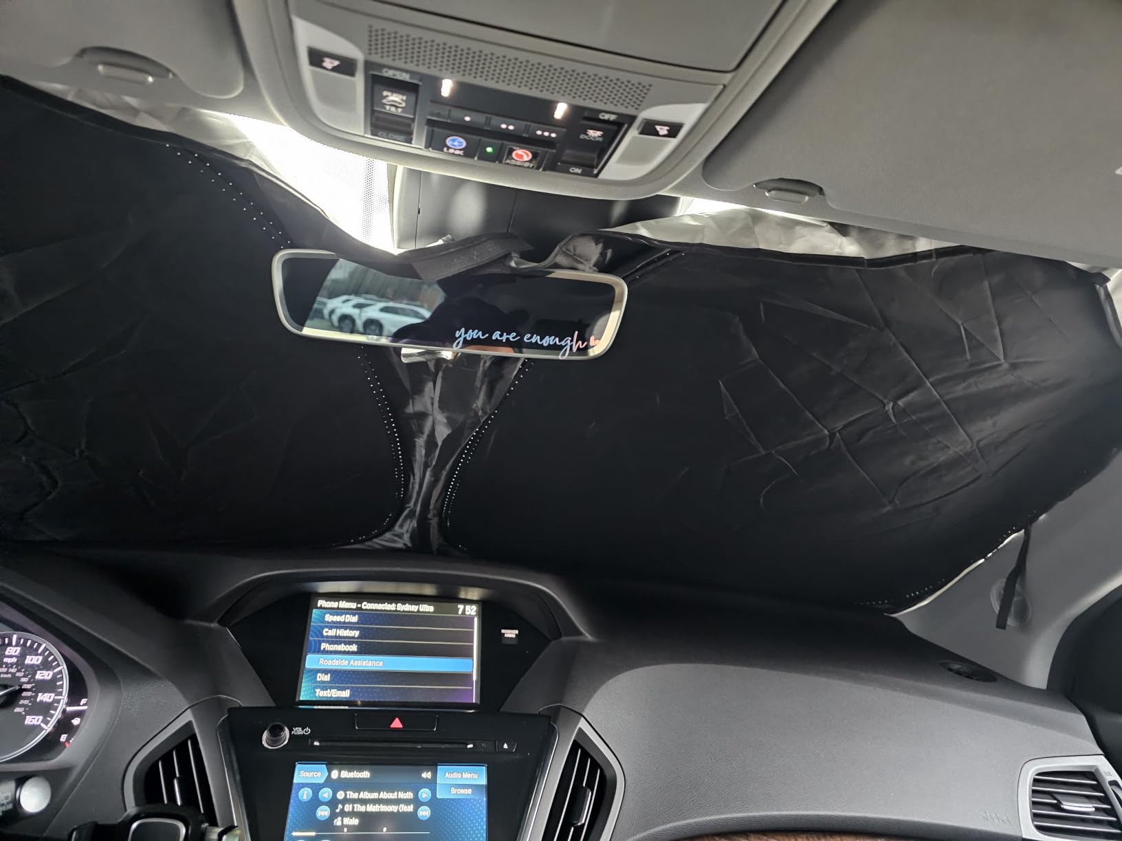 SINGARO 300T Universal Car Windshield Sun Shade, Foldable Reflective for Windshield & Window Shades with Overlapping Design, Car Interior Accessories (58