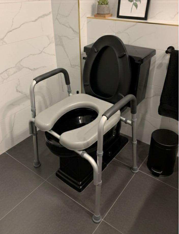 Raised Toilet Seat with Handles, Width & Height Adjustable customer photo 2