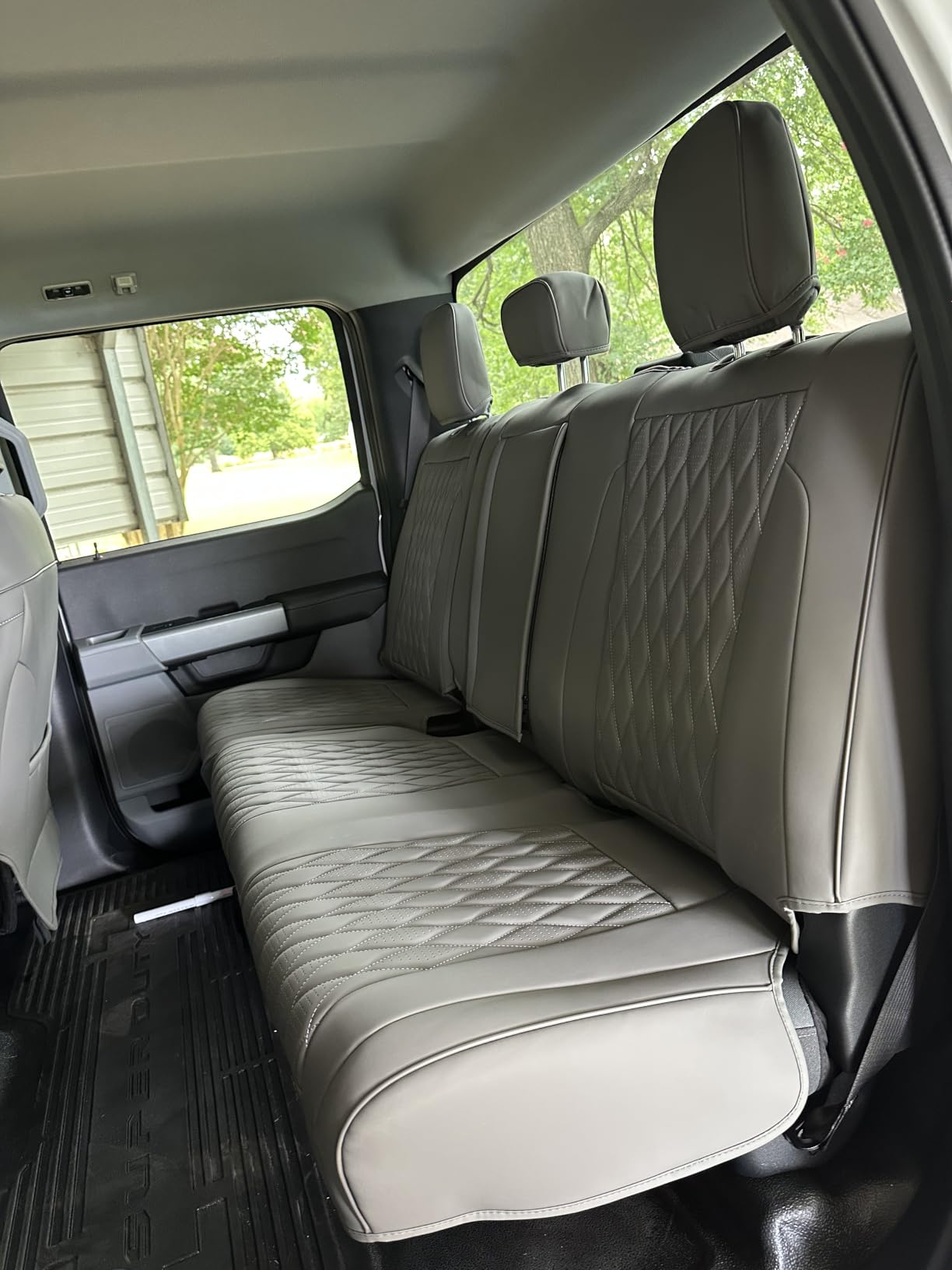 Coverado Leather Seat Covers Full Set Fit for Ford F150 F250 F350 F450, Waterproof Ford F150 Truck Seat Covers Fit for 2015-2026 F150 and 2017-2026 F250 F350 F450 (Black) customer photo 1