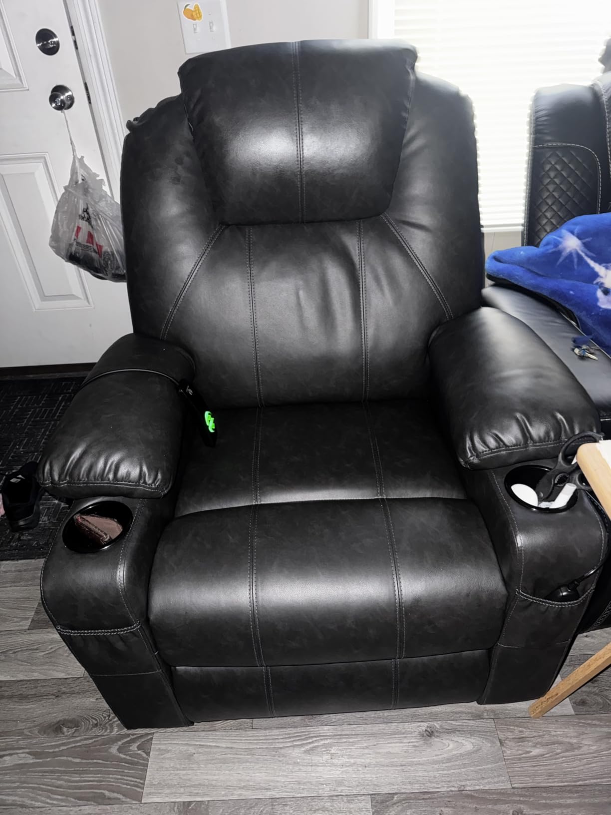 MCombo Oversized Power Lift Recliner Chair for Elderly, Lift Chair with Heat and Massage for Big and Tall, USB&Type C Ports, Cup Holders, Faux Leather R7510 (Grey, Large-Wide) customer photo 1