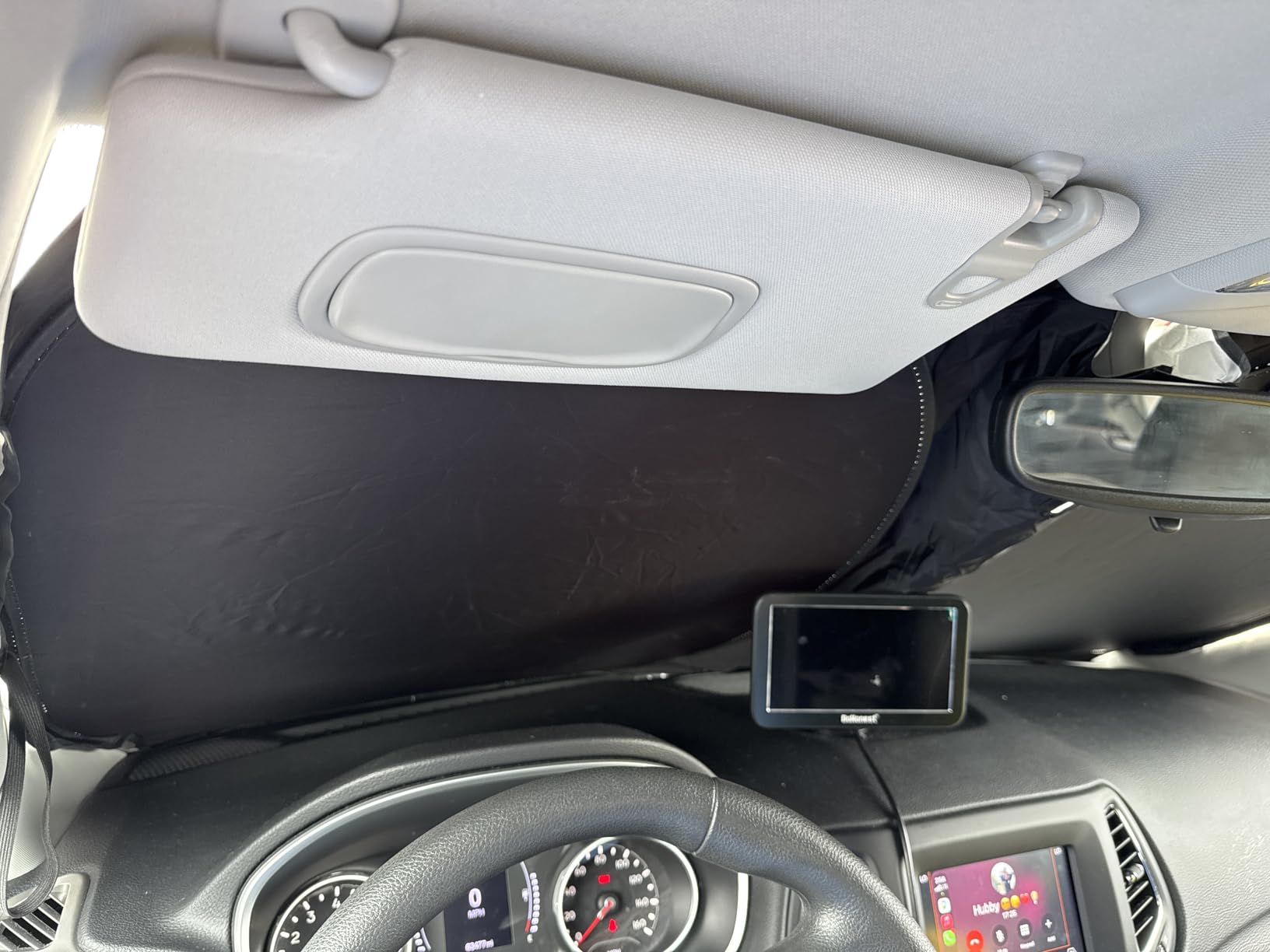 Car Windshield Sun Shade, 300T Thickened Car Window Shades Heat Reflective Interior Cool, Universal Fit for Most Cars SUVs Trucks, Foldable & Portable Design (L (57