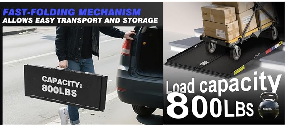 8FT Folding Handicap Wheelchair Ramp with Quick-Lock for Home Doorways customer photo 1