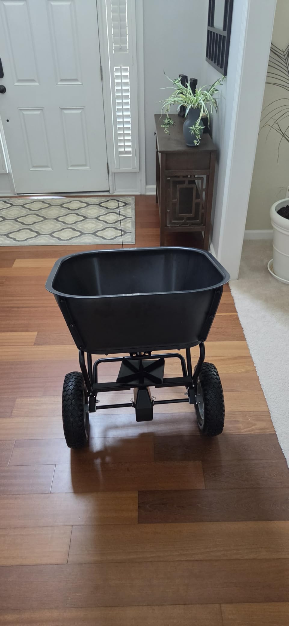 AugFir Tow Behind Broadcast Spreader, 130 LBS Capacity Lawn Fertilizer Spreader for Riding Mower, ATV, UTV & Tractor, 12 FT Spread Width Pull Behind Spreader Seeder for Grass Seed, Salt, Ice Melt customer photo 1