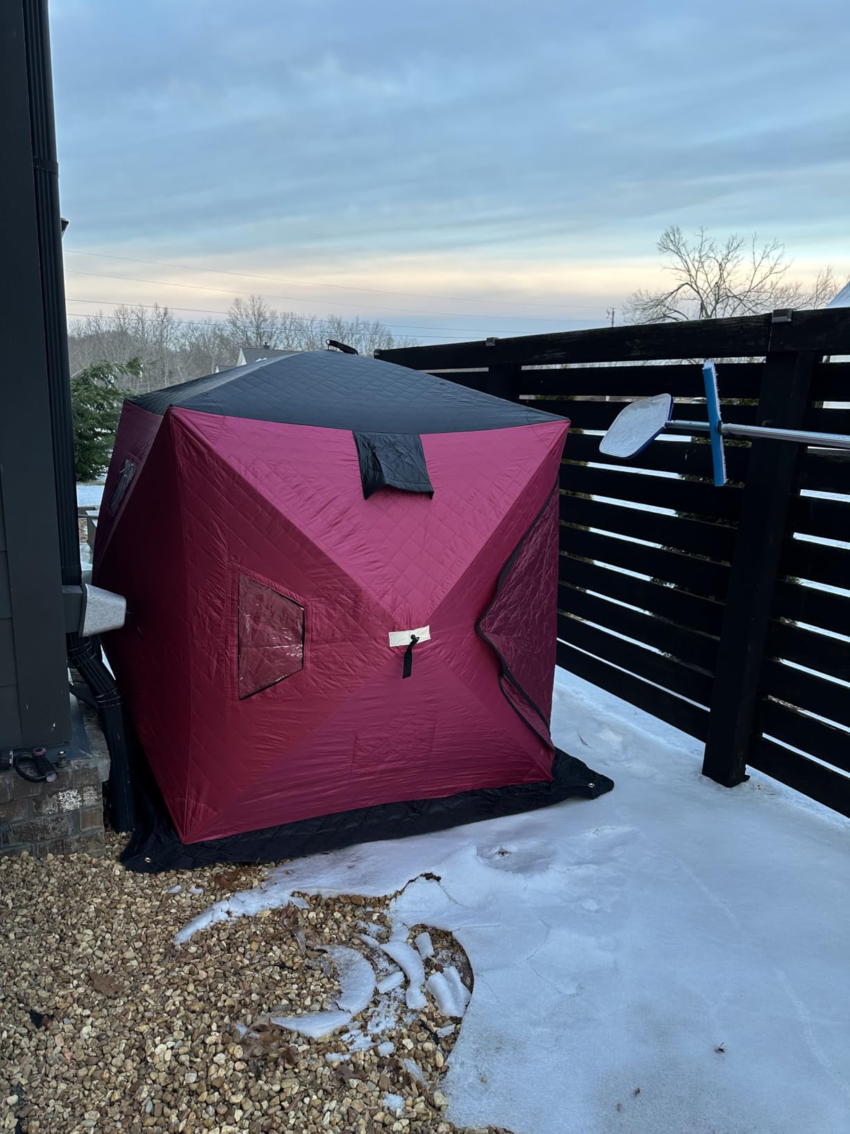 Aoxun Ice Fishing Tent Pop Up Insulated Shelter Portable Shanty customer photo 1