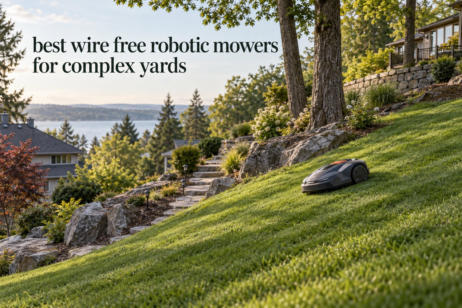 best wire free robotic mowers for complex yards